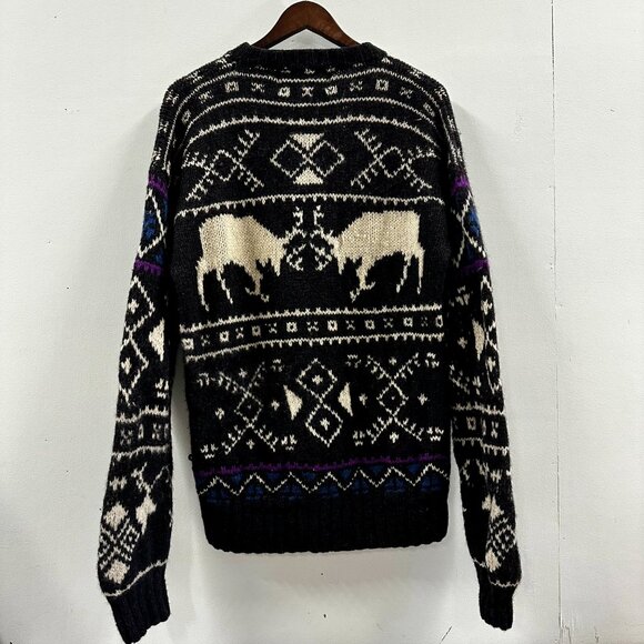 Vintage RL Chaps Hand Knit Wool Sweater Large - Picture 4 of 8